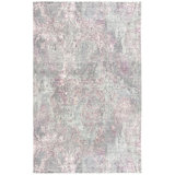 Abstract Area Rug in Gray/Pink