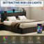 Base de lit avec rangement relevable et station de charge-300092203-300092200