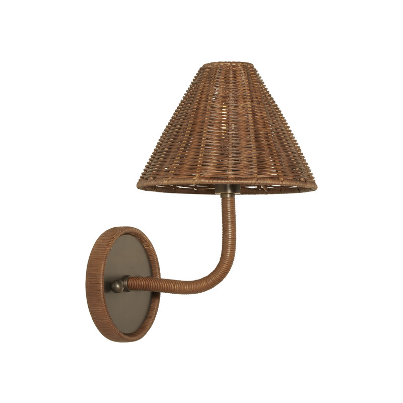 Delphine Wicker Sconce in Dark Brown