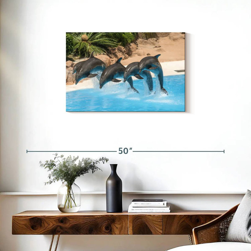 Synchronized Dolphins, 20" H x 30" W