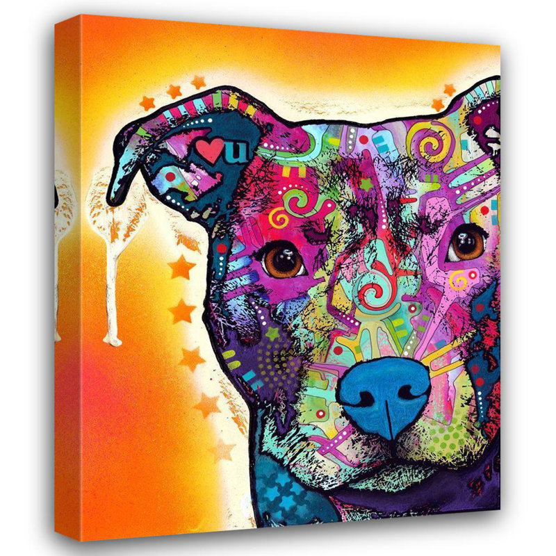 Art sur toile de la collection Dean Russo de Lark Manor ™: Heart U Pit Bull, H 34 po x l 28 po
