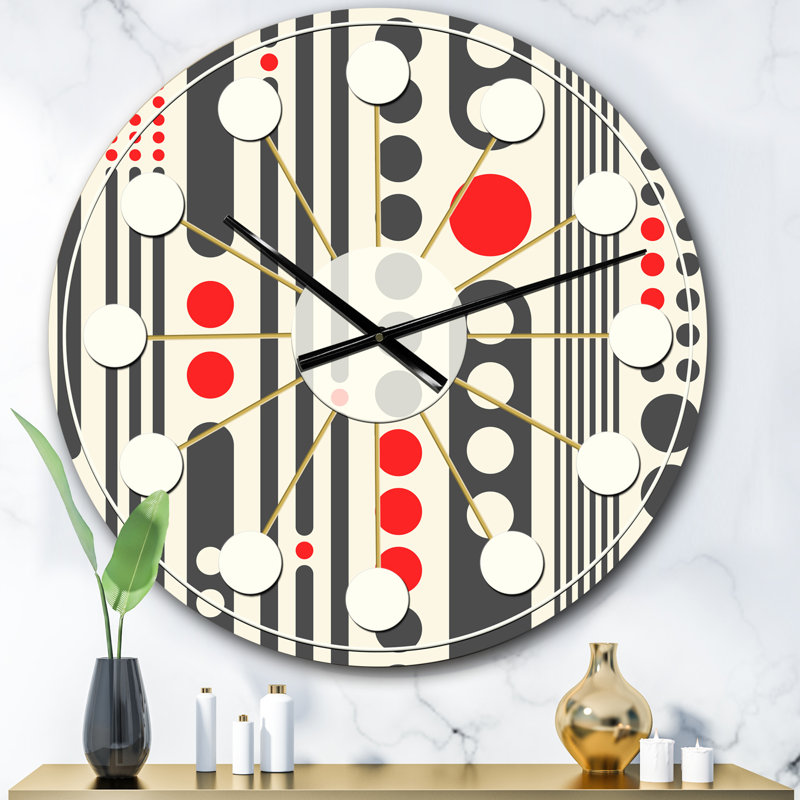 Horloge murale rétro Mid-Century, Surdimensionné