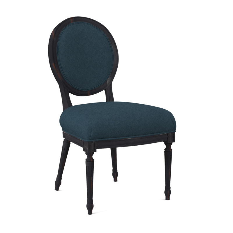 Chaise d'appoint Dauphin, Ébène vintage, Lagon Margaret