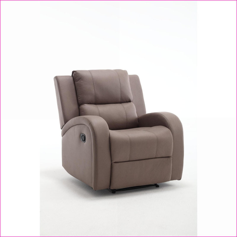 Recliners Modern Manual Recliner Chair, Compact 32.68” Wide | Faux Leather | Walnut Brown
