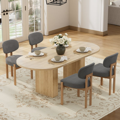 Oval Double Pedestal Kitchen Table Sets