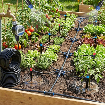 DIY Drip Irrigation System Kit, 1/2" & 1/4" Tubing (33ft & 200ft)