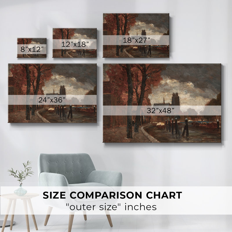 Paysage rétro - CCxxxi, H 41 po x l 61 po x P 1,5 po, Toile tendue