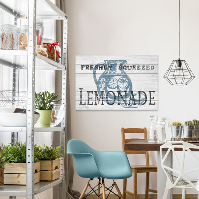 Limonade pressée - art textuel sur bois sans cadre