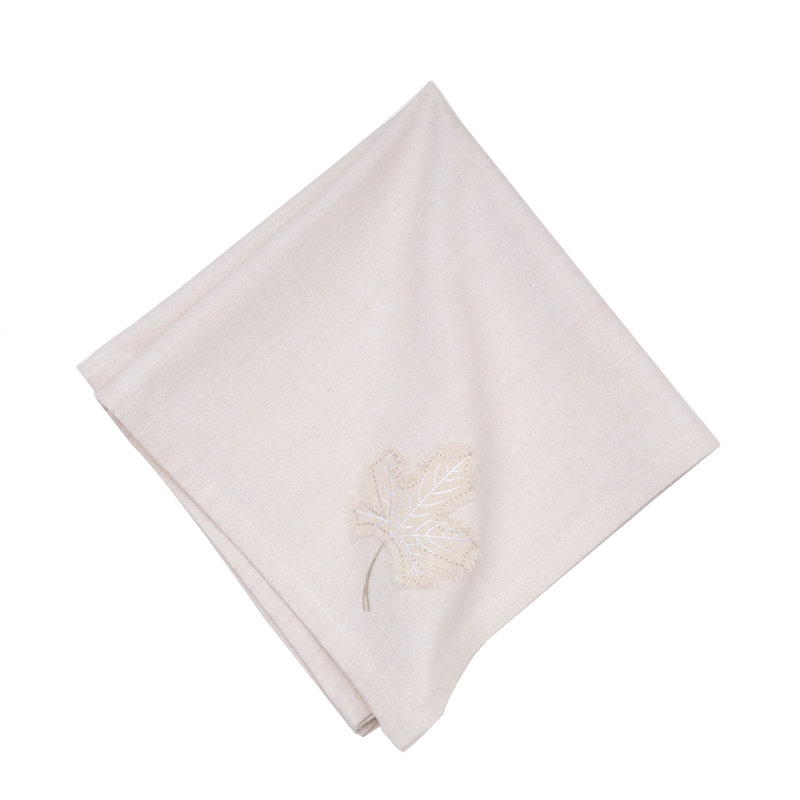 Neutral Maple Leaves Napkin S/6