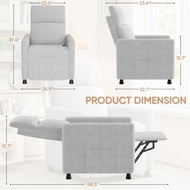 Fauteuil inclinable à télécommande avec dossier et repose-pieds réglables, canapé
