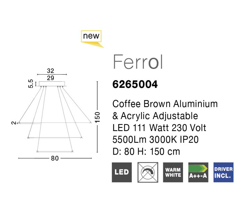 Ferrol 3 - Light LED Geometric Pendant