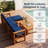 5-Piece Outdoor Wood Sectional Sofa Set with Cushions – Natural Acacia & Blue-115309872