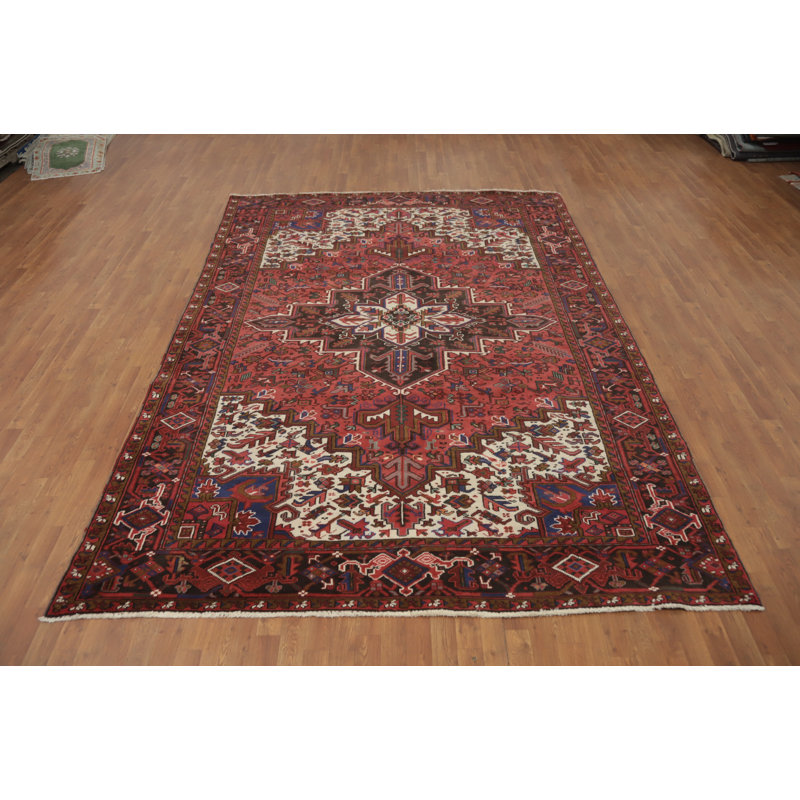 Tapis oriental traditionnel à teinture végétale 8 x 11