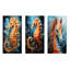 Ensemble de 3 décorations murales orange et bleu Seahorse Symphony I - Hippocampe-141470796-141470798