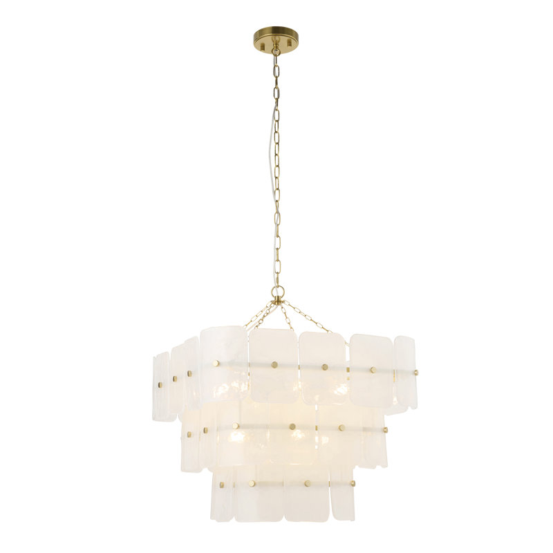 Unique / Statement Chandelier, White Glass, 10 Light