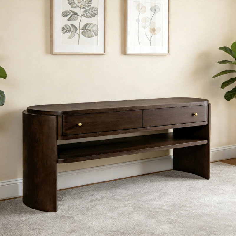 Retro Multifunctional Practical Console Table, 35.43" H x 70.87" W x 15.75" D