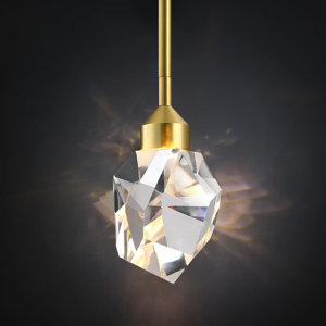 Gopesh 1 - Light Crystal Geometric Integrated LED Kitchen Island Pendant