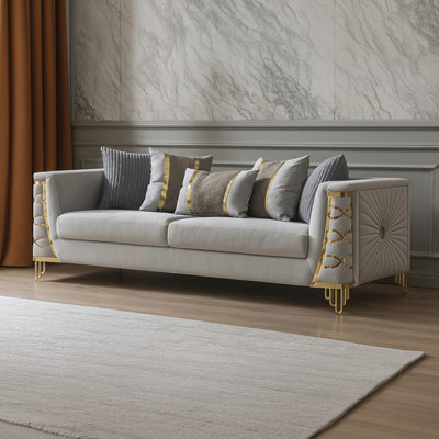 Contessa Modern Fabric Sofa in Gray