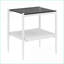 Ensemble de tables basses et de tables de bout en verre trempé gris moderne pour le salon, facile à nettoyer et amplement de rangement