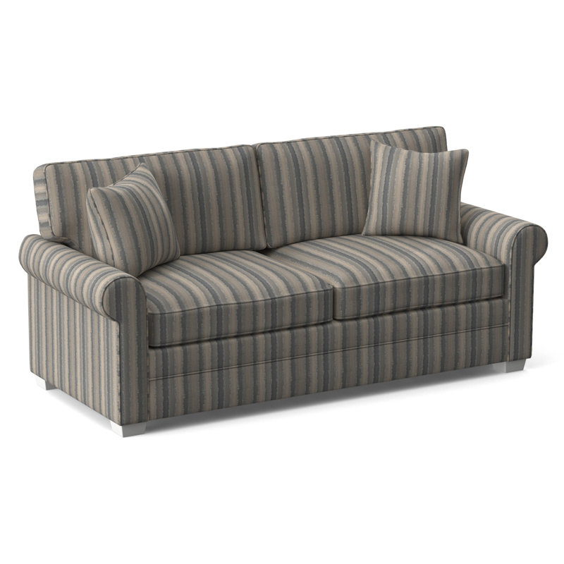 Bedford Sofa, Beige Sugar Performance; 0863-93, Frost White Finish