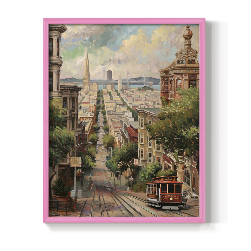 LANDSCAPES Series CECXCV, reproduction d'art encadrée - bois massif, H 21 po x l 17 po, Rose