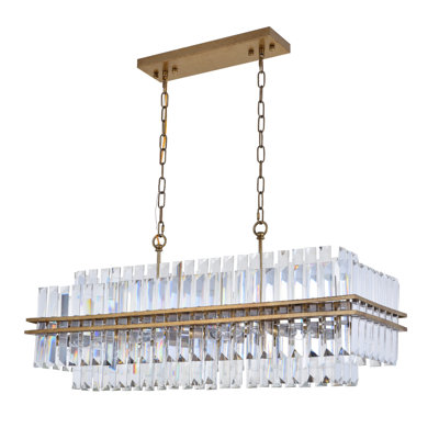 Luminaire suspendu rectangulaire unique à 10 lumières