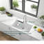 Évier de comptoir encastré en quartz blanc 30 po x 19 po - extra profond, insonorisant, quartz de qualité supérieure