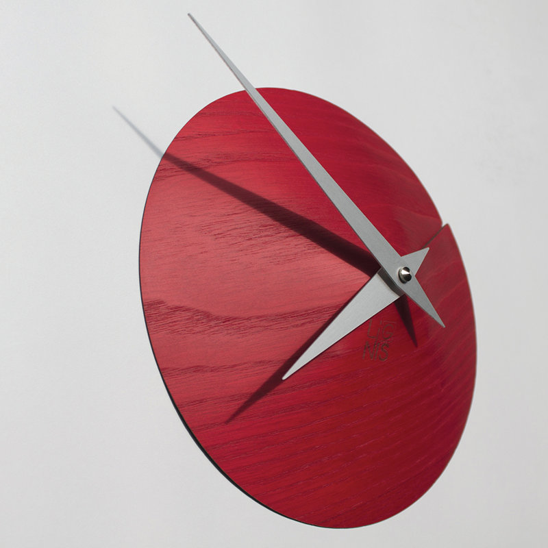Wood Wall Clock, Red