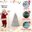 Arbre de Noël 4 pi avec 150 lumières colorées UL et 21 pommes de pin naturelles - 366 pointes en PVC enneigées, branches articulées, support en métal stable, installation facile