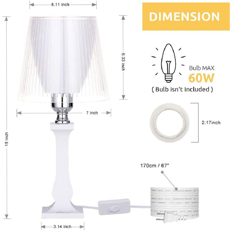 Acrylic Table Lamp, White