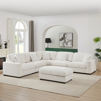 Canapé modulaire très grand avec repose-pieds Eugenja