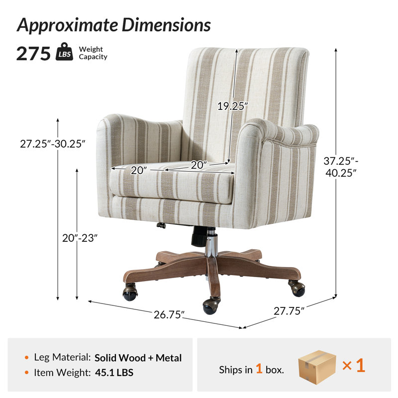 Chaise de bureau Oscar Modern Farmhouse, Tan