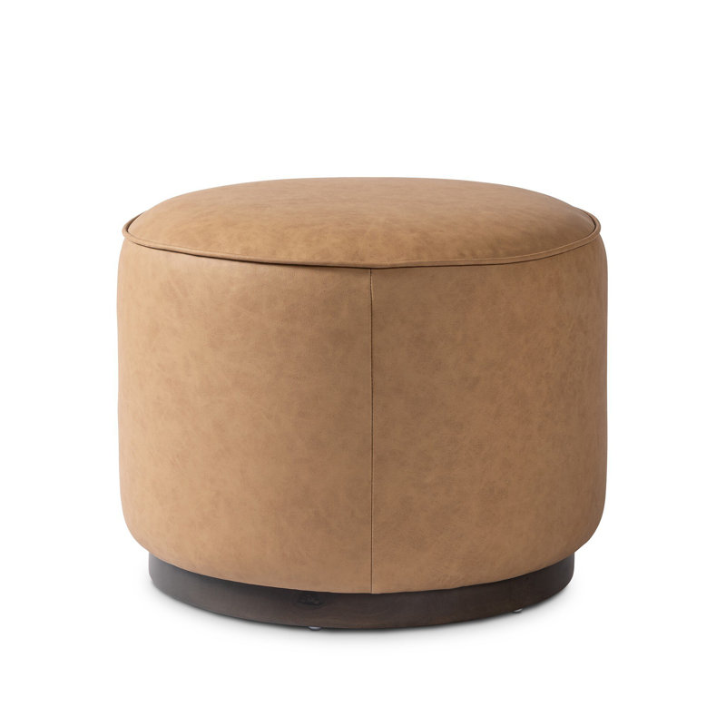 Sinclair Round Ottoman, Sienna Brown, Maestro Camel