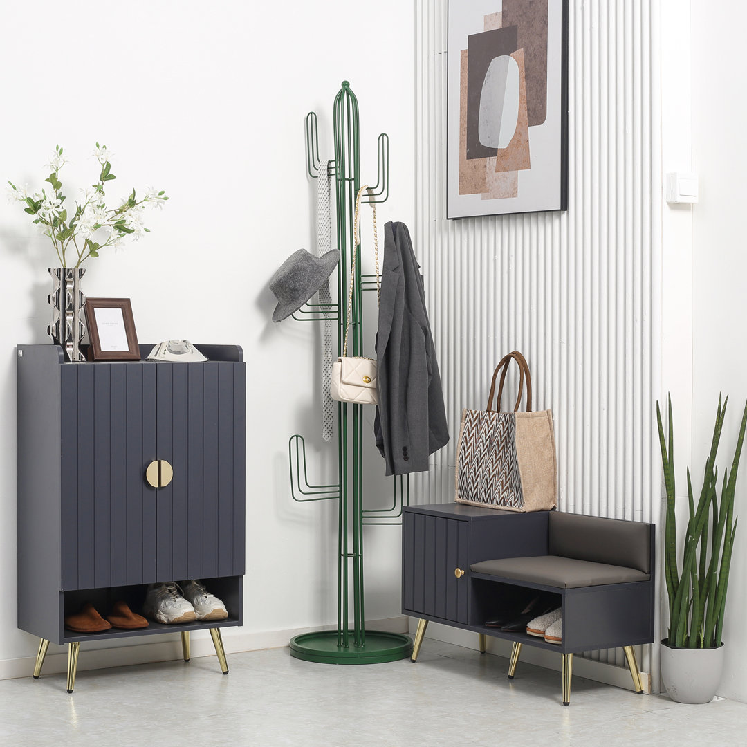 Faux Leather Storage Bench