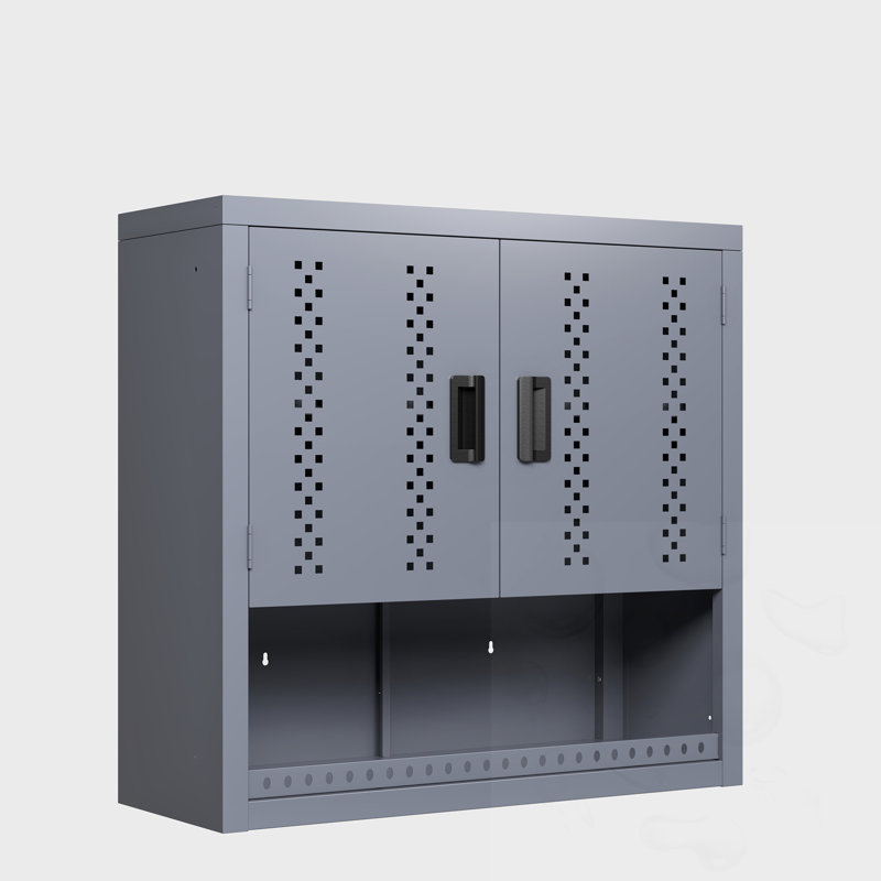 Metal wall-mounted garage storage cabinet