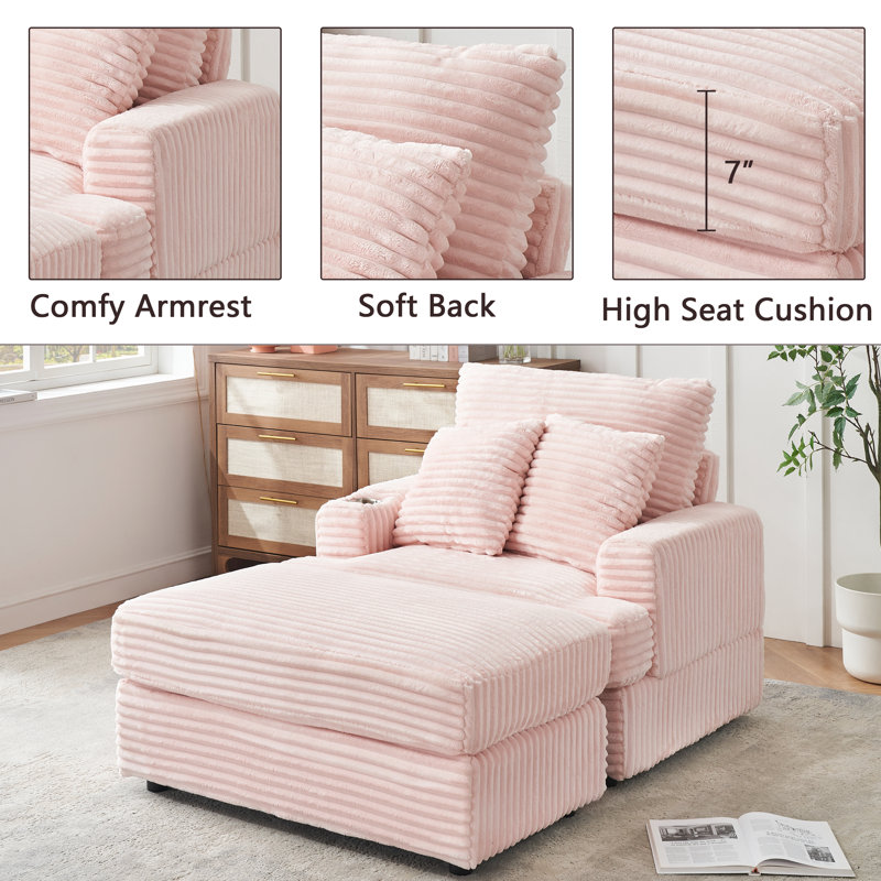 Rumaisa 39.37'' Square Arms Sofa