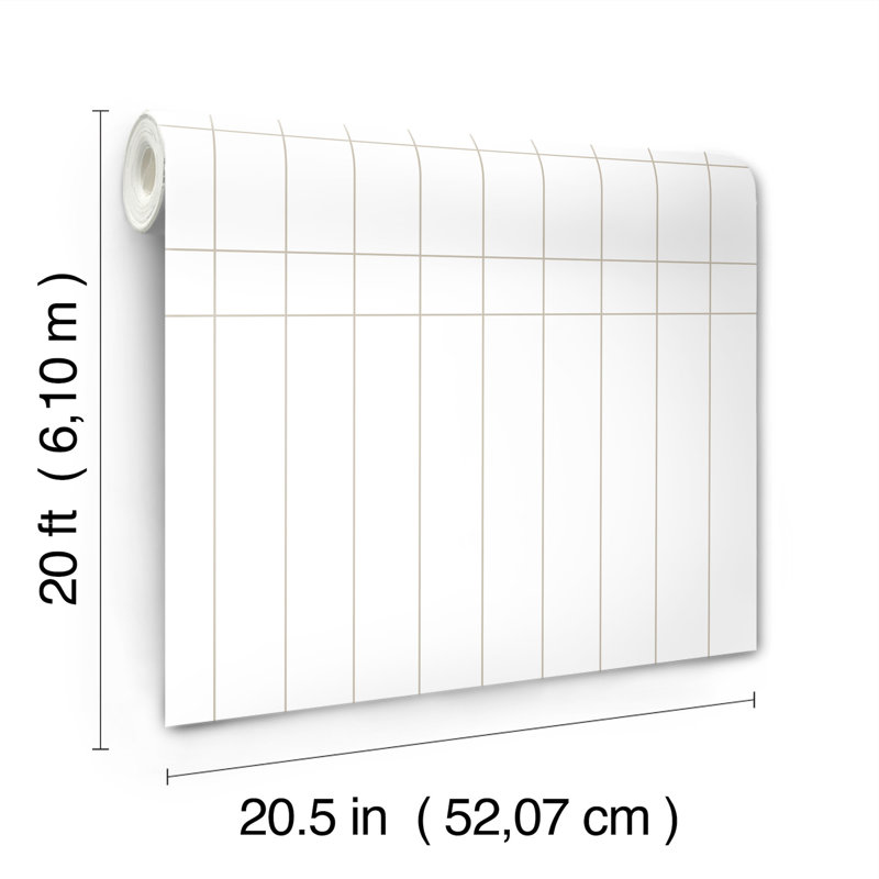 Linear Gridwork Wallpaper, White