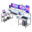 Bureau d'ordinateur en L 71,5 "avec prise de courant et support pour moniteur Minaya-77035322-100900679