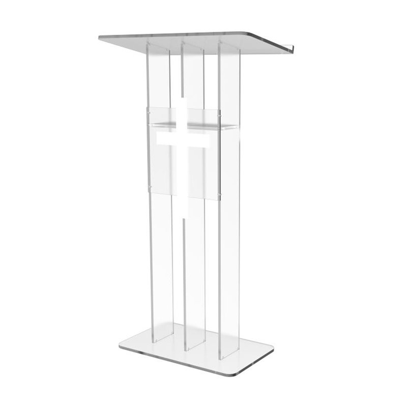 Pupitre d'église transparent avec plexiglas transparent