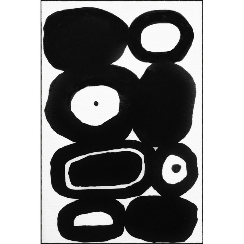 Tapis noir à motif géométrique noir, Tapis de couloir 3 pi 3 po x 6 pi 7 po inclus
