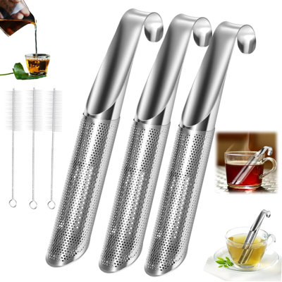 Telescopic Tube Hanging Stainless Steel Loose Leaf Tea Infuser, Hook Design Reusable Tea Strainer for Mugs Teapots Spices Travel