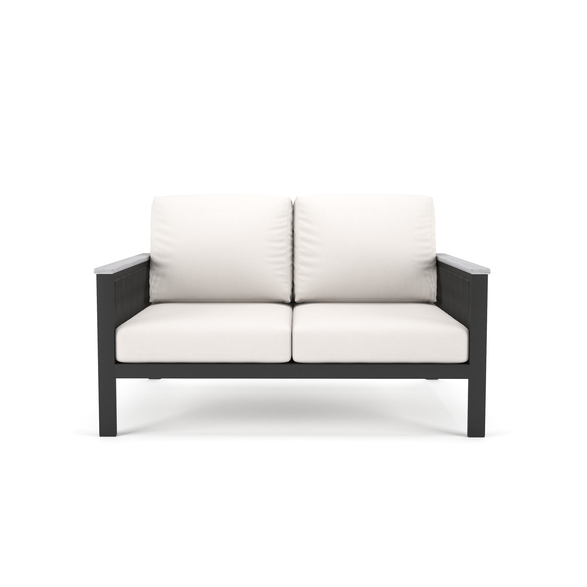 Townsend 55'' Wide Outdoor Loveseat with Sunbrella® Cushions, Canvas White Sunbrella® Canvas