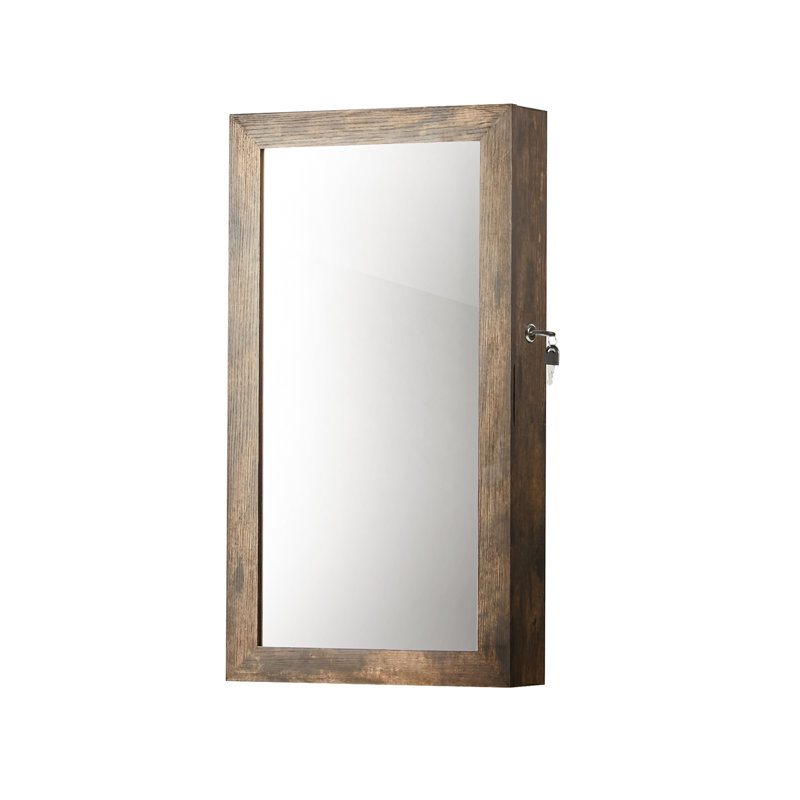 Karmakar 14.6'' Wide Jewelry Armoire, Rustic Brown