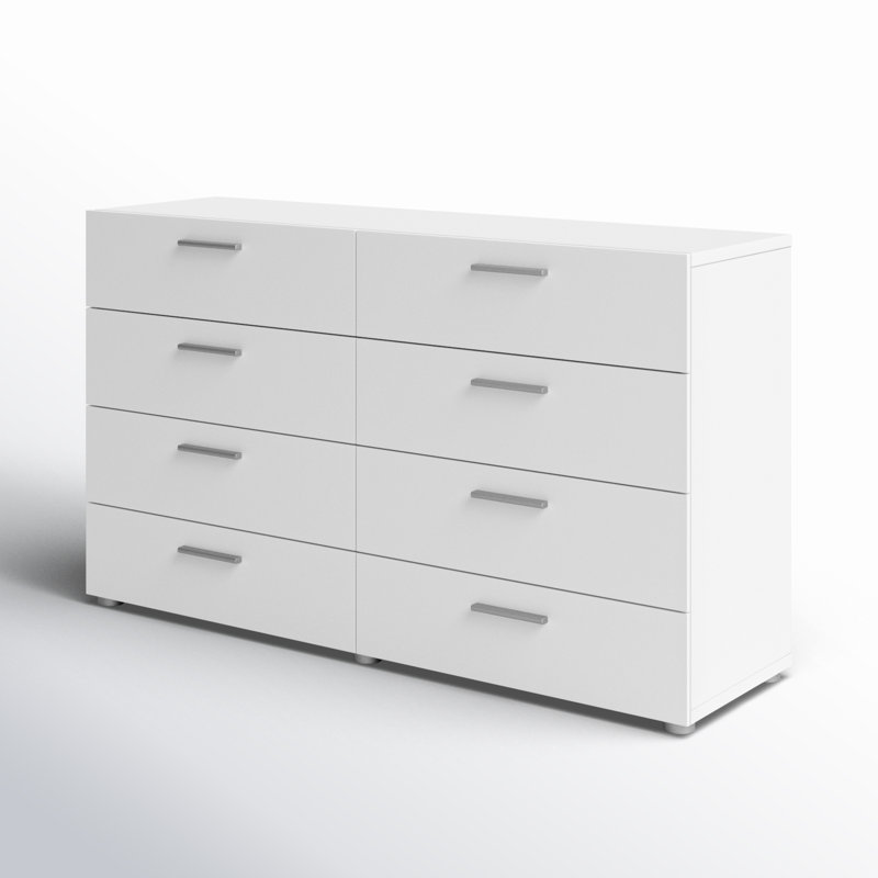 Gianna 8 Drawer 55.12" W Double Dresser, White