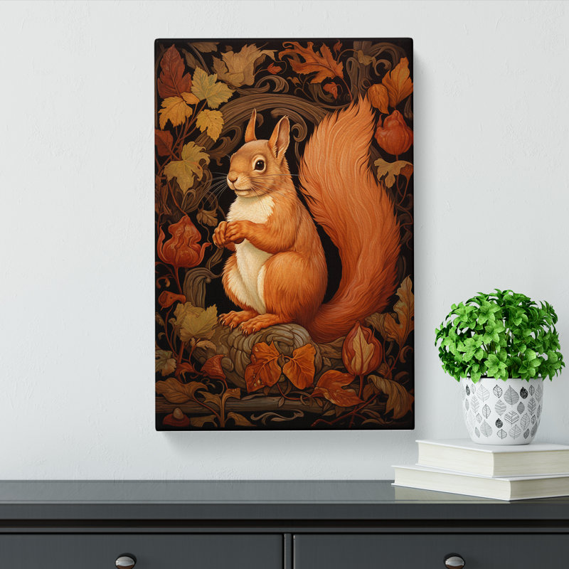Squirrel Nouveau - No Frame Print, 50cm H x 35cm W x 3cm D