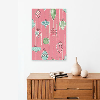 Motif rétro de Noël IIIA vif - points de Noël bleus, art vert