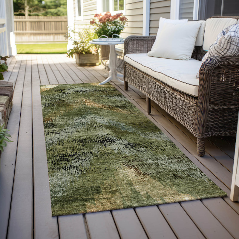 Malm Washable Chevron Indoor / Outdoor Rug, Runner 2'3" x 7'6"