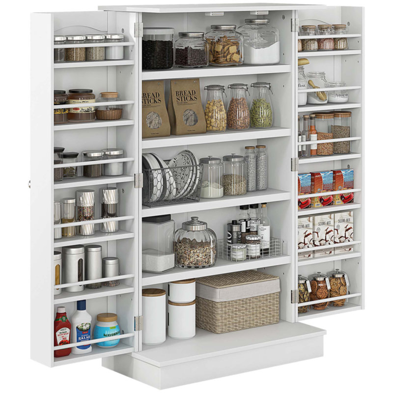Kitchen Pantry Storage Cabinet W/ 5-Tier Shelving