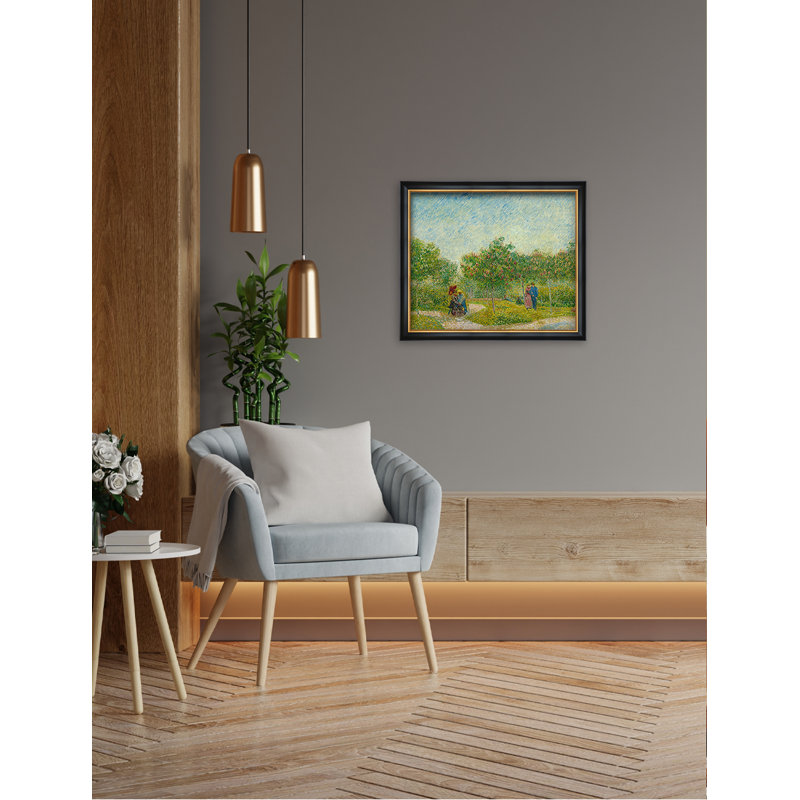 «Garden with Courting Couples Square Saint-Pierre Van Gogh», reproduction d'art sur toile Gicless, Cadre photo noir