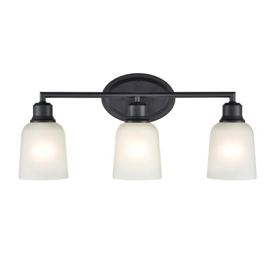 Amberle 3 Light Matte Black Bathroom Vanity